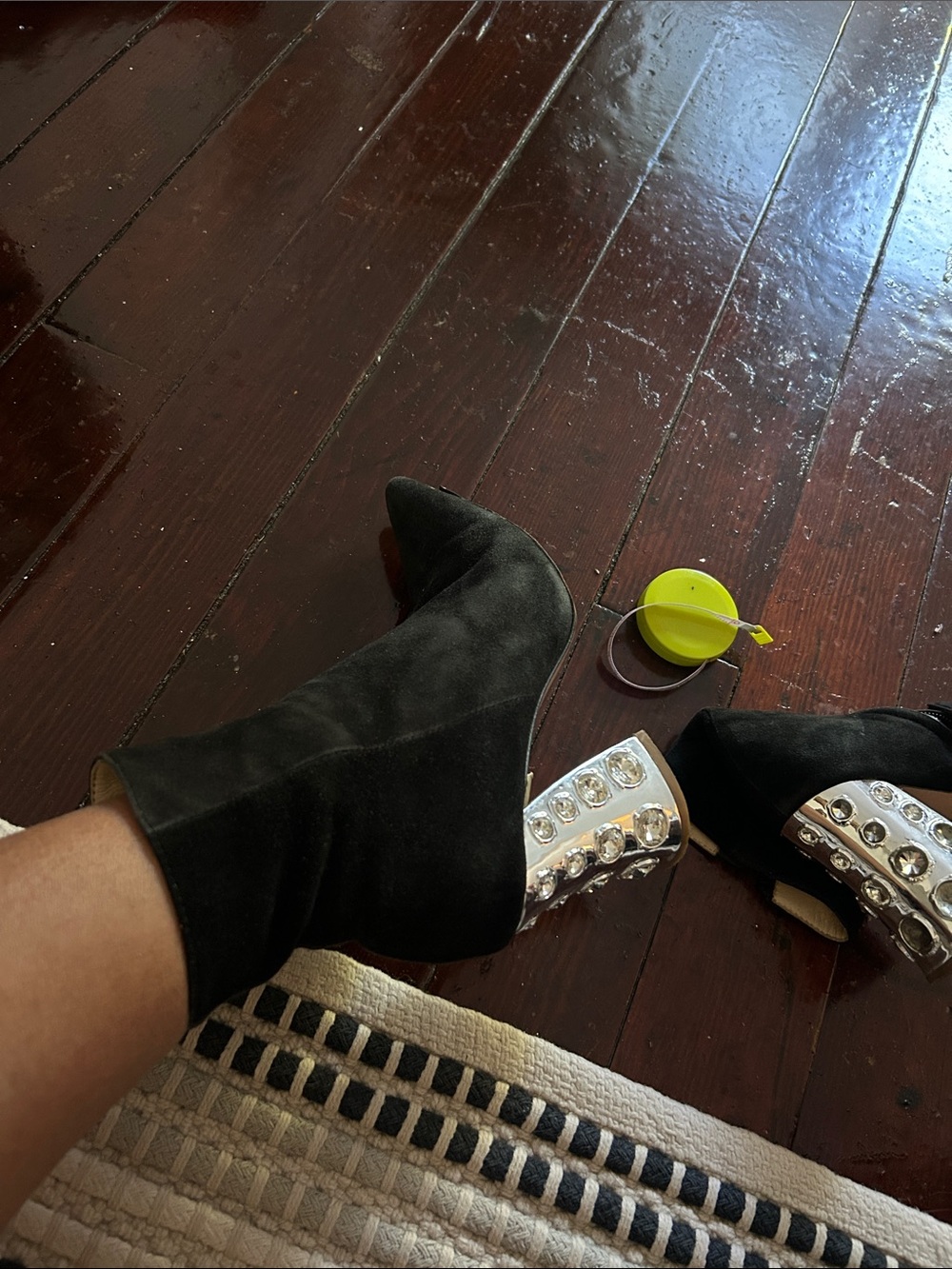 sheep leather Black Suede Ankle Boots